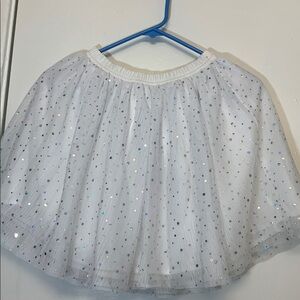 Gymboree White and Blue Sequin Skater Skirt